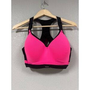 Victoria's Secret VSX Sport Pink Black Racerback Sports Bra 36D High Impact